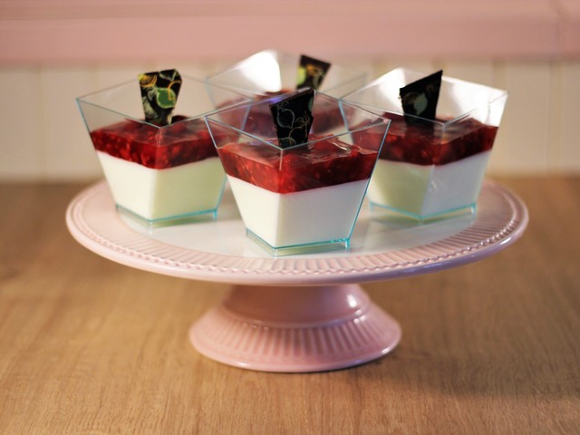 Panna Cotta s malinami